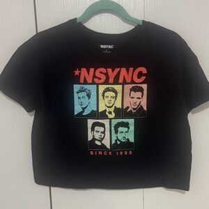 NSYNC Black Graphic Women's Crop Top